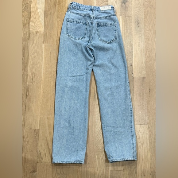 PacSun 90s Boyfriend Asymetrical Classic Blue Denim Jeans - Picture 2 of 8